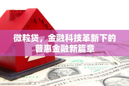 伊通微粒贷，金融科技革新下的普惠金融新篇章
