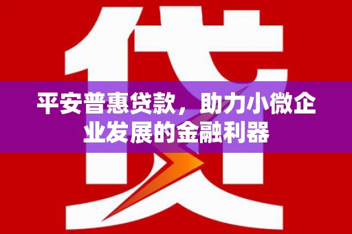 伊通平安普惠贷款，助力小微企业发展的金融利器